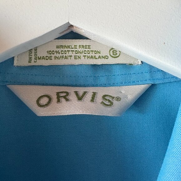 Orvis Women's Blue Buttonup Sleeveless No Iron Top Size 6 - Picture 5 of 6